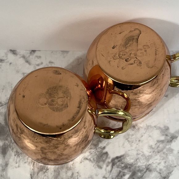 OGGI Copper Moscow Mule 20oz Mug Cup Set Of 2 Barware Drinkware - Picture 12 of 13